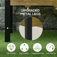 Outsunny Raised Garden Bed Elevated Wood Planter Box w/ Metal Legs and Non-woven Fabric(m-4)