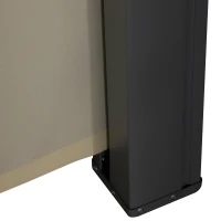 Outsunny Toldo Lateral Retráctil 300x180 cm Pantalla Enrollable Mampara de Privacidad y Protección Solar para Balcón Terraza Color Crema(m-8)