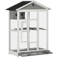 PawHut drewniana woliera dla ptaków 112 cm x 68 cm x 154 cm(m-5)