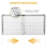 HOMCOM Extendable Fire Guard Screen, Freestanding Fire Screen Spark Guard, Folding Fireplace Cover, Wire Mesh, 81.5-160cm, Black(m-5)