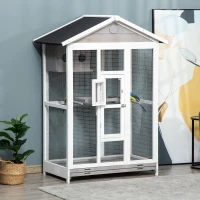 PawHut drewniana woliera dla ptaków 112 cm x 68 cm x 154 cm(m-4)