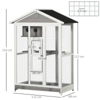 PawHut drewniana woliera dla ptaków 112 cm x 68 cm x 154 cm(m-3)