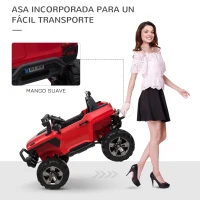 HOMCOM Coche Eléctrico para Niños Vehículo Todoterreno Infantil con Música Luces Batería 12V Control Remoto Carga 50kg para Niños 3 Años+ 135x86x85cm(m-5)