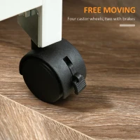 HOMCOM Rolling Kitchen Island Cart, Bar Serving Cart, Compact Trolley on Wheels with Wood Top, Shelves & Drawers for Home Dining Area, White(m-7)