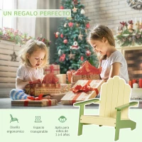 Outsunny Silla de Jardín Adirondack para Niños de +1 Año de Madera Maciza Sillón Infantil para Interior Terraza Balcón Carga Máx. 40 kg 51x50x52,5 cm Amarrillo(m-5)