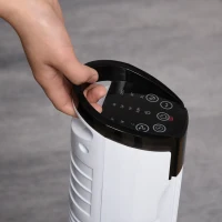 HOMCOM wentylator kolumnowy z pilotem oscylacja 70° wentylator stojący 78,5 cm wentylator wieżowy 50 W 3 tryby i 3 prędkości kolor czarny + biały(m-5)