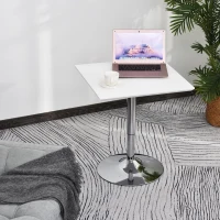 HOMCOM bistrotafel pub bartafel in hoogte verstelbare vierkante statafel tafel staal wit 60 x 60 x 71-92 cm | Aosom.de(m-7)