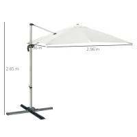 Outsunny Parasol Roma zweefparasol tuinparasol 0–60° verstelbaar 360° draaibaar aluminium(m-3)