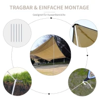 Żagiel tarp ochrona przeciwsłoneczna poliester złoty Outsunny(m-5)