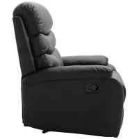 HOMCOM Relaxsessel Liegesessel, Liegefunktion, inkl. Fußstütze, 80 cm x 90 cm x 105 cm, Schwarz(m-6)