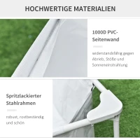 Outsunny Rahmenpool mit Schlauch Draht Swimmingpool Schwimmbad Ablassventil für sauberen Wasser 1000D PVC Stahl Grau 252 x 152 x 65 cm(m-5)