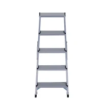 HOMCOM Trittleiter mit 5 Stufen | Aluminium | Rutschfest | 88 x 45 x 103 cm(m-7)