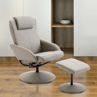 Homcom Relax Chair TV Krzesło Fotel 360° Obrotowy z podnóżkiem(m-2)