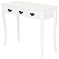 HOMCOM Konsolentisch, Beistelltisch mit 3 Schubladen, Vintage Sideboard, Massivholz, 90 x 40 x 75,5 cm(m-1)