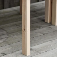 Outsunny Wysoka Grządka Skrzynka na Rośliny, odporna na warunki atmosferyczne, Drewno Twarde, 50 cm x 30 cm x 60 cm, Naturalna(m-8)