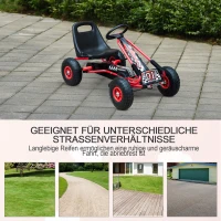 HOMCOM skelter kindervoertuig trapauto met pedaal voor 3-8 jaar staal rubberen wielen(m-6)