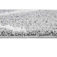 Homcom Teppich skandinavisches Muster Silber-Weiß 170 x 120 x 3,5 cm(m-2)