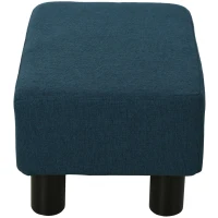 HOMCOM Sitzhocker Hocker mit Leinenoptik Moderner Fußhocker Polsterhocker Ottomane für Schlafzimmer, Wohnzimmer, Dunkelblau(m-4)