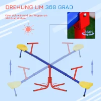 Outsunny Kinderen tuinwip 360° draaibare wip carrouselwip metaal meerkleurig(m-7)
