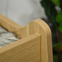 PawHut Katzenbett dreistöckiges Katzenhaus mit Löcher weichen Kissen Polyester MDF Natur+Weiß+Grau 50 x 43 x 74 cm(m-5)