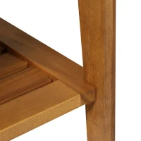 HOMCOM Duschhocker Badhocker Duschsitz Duschstuhl Badstuhl Badregal feuchtigkeitsbeständig Akazienholz Natur 53 x 35 x 43 cm(m-5)