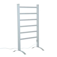 HOMCOM Handtuchheizkörper Handtuchwärmer Beheizte Handtuchhalter 6 Heizstäbe Silber 530 x 900 mm(m-1)