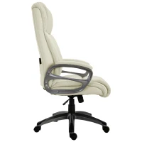 Vinsetto® Massagebürostuhl Drehstuhl höhenverstellbar Chefsessel Massagesessel Cremeweiß(m-5)