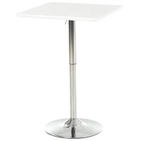 HOMCOM bistrotafel pub bartafel in hoogte verstelbare vierkante statafel tafel staal wit 60 x 60 x 71-92 cm | Aosom.de(m-6)