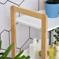 HOMCOM® Badregal Standregal Lagerregal Küchenregal Haushaltsregal 4 Ablagen Bambus + MDF 32 x 30 x 100 cm(m-10)