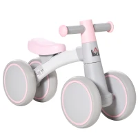 HOMCOM Kinder Laufrad Lauffahrrad Balance Bike ab 1 Jahr Baby Rutschrad mit TPU-Rädern keine Schrauben Geschenke für Jungen/Mädchen Kleinkind Spielzeug Rosa+Grau 60 x 24 x 37 cm(m-1)