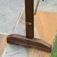 Outsunny Scherengitter Absperrgitter Scherensperre ausziehbar 37-225 cm Garten Holz Verkohlt 225 x 30 x 106 cm(m-8)