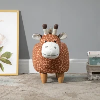 HOMCOM Tierhocker, Dekohocker, Polsterhocker, Sitzhocker, Sitzbank mit Tier-Design, für Wohnzimmer, Gifaffe Fußbank, 68 x 33,5 x 54 cm(m-4)