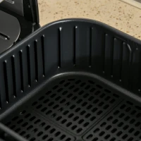 HOMCOM Luftfritteuse Frittierkorb 5L 1700W Heißluftfritteuse zum Frittieren Grillen Braten Backen ohne Fett PP Aluminium Silber+Schwarz 38,5 x 30,7 x 33,1 cm(m-9)