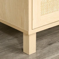 Szafka RTV Komoda RTV z 2 rattanowymi drzwiczkami i otwartymi półkami MDF naturalny(m-8)