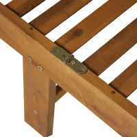 Outsunny Gartenliege Sonnenliege Liegestuhl Gartenmöbel klappbar verstellbar Akazienholz Natur+Weiß L197 x B72 x H(34–84) cm(m-10)