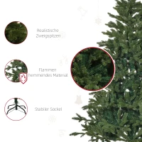HOMCOM kunstkerstboom 1,8 m kerstboom dennenboom PVC PE metaal groen Ø 90 x 180 cm(m-7)