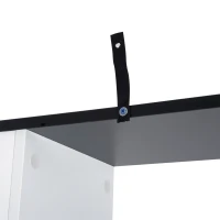 HOMCOM® Bücherregal S-förmig Standregal 5-stöckiger Raumteiler Spanplatte Schwarz(m-7)