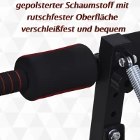HOMCOM Sit Up Bank Bauchtrainer mit Trainingsseile Trainingsbank Multifunktion Verstellbar&klappbar 120 kg Belastbarkeit Stahl Schwarz+Rot 135 x 48 x 68 cm(m-5)