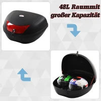 HOMCOM Kufer motocyklowy Kufer na skuter Kufer do motocykli skuterów motorowerów 48 l Kufer na kask czarny(m-6)
