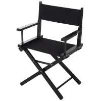 HOMCOM Regiestuhl Gartenstuhl Klappstuhl Stuhl Landhaussessel Sessel Schwarz L54 x B40 x H83 cm(m-1)