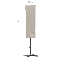 Outsunny Parasol Pokrowiec ochronny Odporny na warunki pogodowe Wiatroszczelny Zapięcie na linę Łatwe czyszczenie Na zewnątrz, do parasola na wysięgniku, Ø 57 x 160 cm Khaki(m-3)