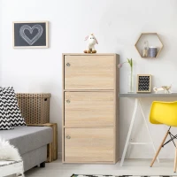 Szafka stojąca szafka na dokumenty szafka uniwersalna szafka biurowa 3 drzwi płyta wiórowa kolor naturalny(m-2)