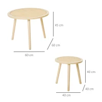 HOMCOM set van 2 salontafels met rotan(m-3)