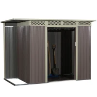 Domek narzędziowy Domek ogrodowy z drzwiami przesuwnymi zewnętrzny stalowy szary(m-4)