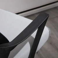 Vinsetto Bürostuhl Ergonomischer Drehstuhl mit Wippenfunktion Armlehne höhenverstellbar Kunstleinen Stahl Grau+Schwarz 60 x 64 x 112-120 cm(m-10)