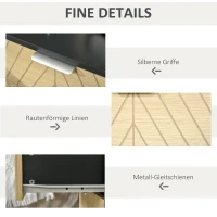 HOMCOM Nachttisch Nachtkommode mit 2 Schubladen Beistelltisch Nachtschrank Sofatisch Schwarz+Natur 40 x 36 x 48,5 cm(m-6)