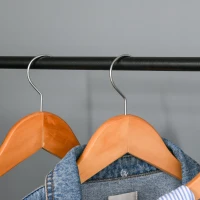 HOMCOM wieszak na ubrania wieszak na buty drewno czarny+naturalny 64 x 42,5 x 149 cm(m-8)