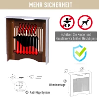 HOMCOM® Osłona Maskownica Na Kaloryfer Obudowa Na Grzejnik Płyta MDF Biały 78 x 19 x 80,5 cm NOWOŚĆ(m-4)