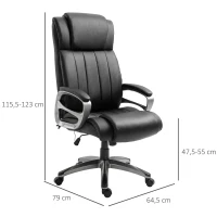 Vinsetto® Bürostuhl Massagefunktion drehbar 64,5 x 79 x 115-126 cm Schwarz(m-3)