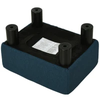 HOMCOM Sitzhocker Hocker mit Leinenoptik Moderner Fußhocker Polsterhocker Ottomane für Schlafzimmer, Wohnzimmer, Dunkelblau(m-5)